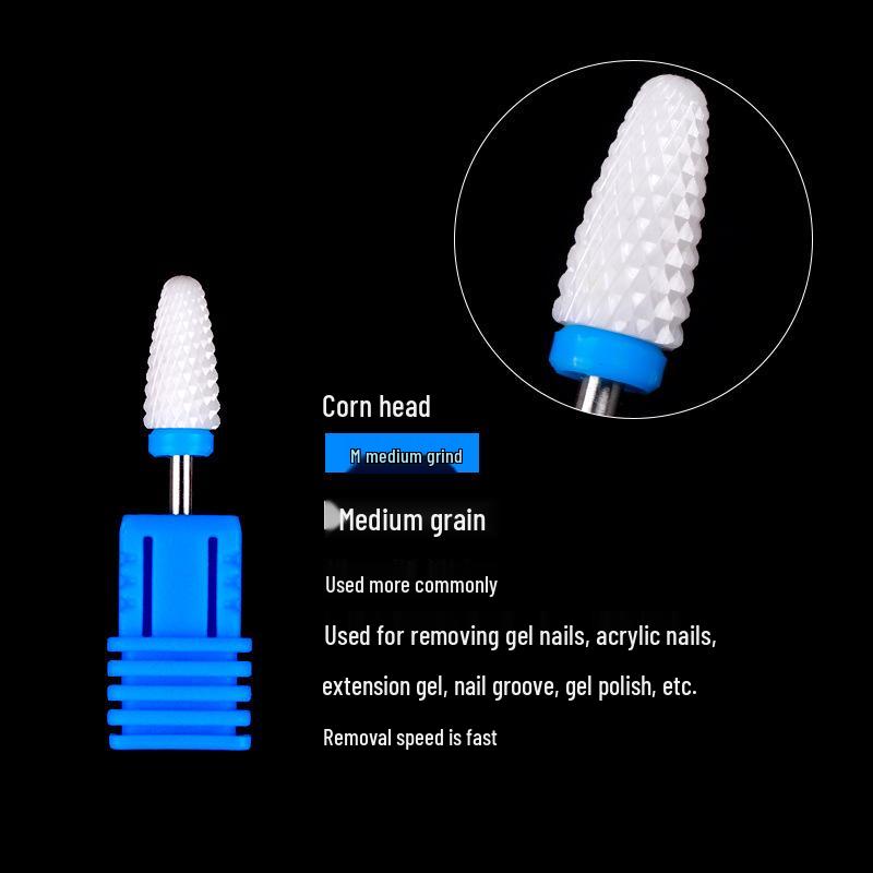 

Керамическая шлифовальная головка для ногтей для удаления ороговевшей кожи и маникюра - Универсальная, Термостойкая
