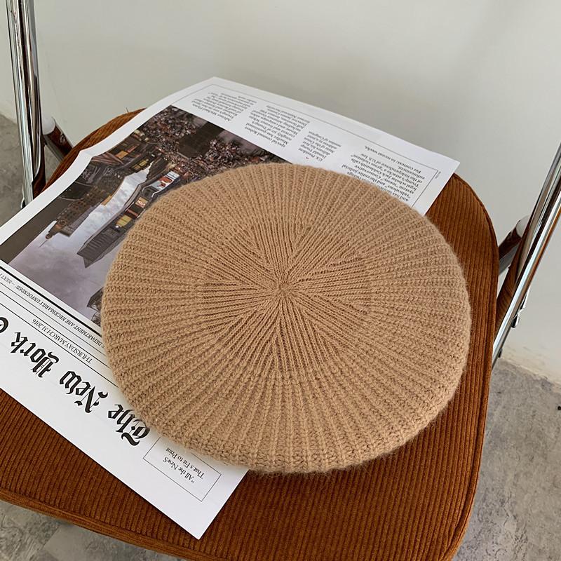 Soft waxy and good texture~ Thickened cashmere knitted beret children's autumn and winter warm literary pumpkin painter hat