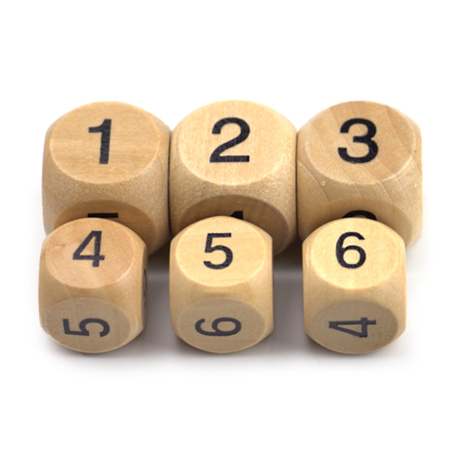 

10 шт. Деревянные кубики с закругленными углами Шестигранные кубики Кубики для настольной игры Кубики с номерами от 1 до 6 Аксессуары для настольной игры для вечеринки S