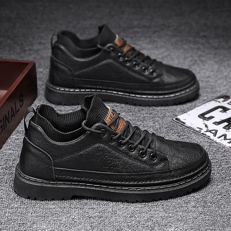 

New spring men s shoes men s casual leather shoes tooling Martin boots men s waterproof and non-slip work labor insurance youth tide shoes 44