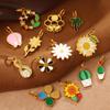Stainless Steel Cactus Daisy Pendant Charm for DIY Bracelets & Necklaces