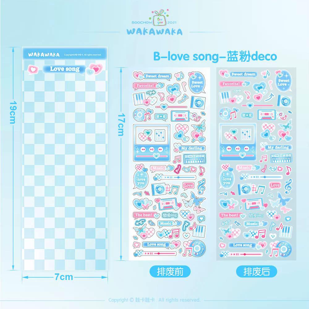 

6 Style Music Decorative Sticker Korean DIY Scrapbooking Phone Case Luggage Motorcycle Laptop Flakes Idol Card Deco Sticker