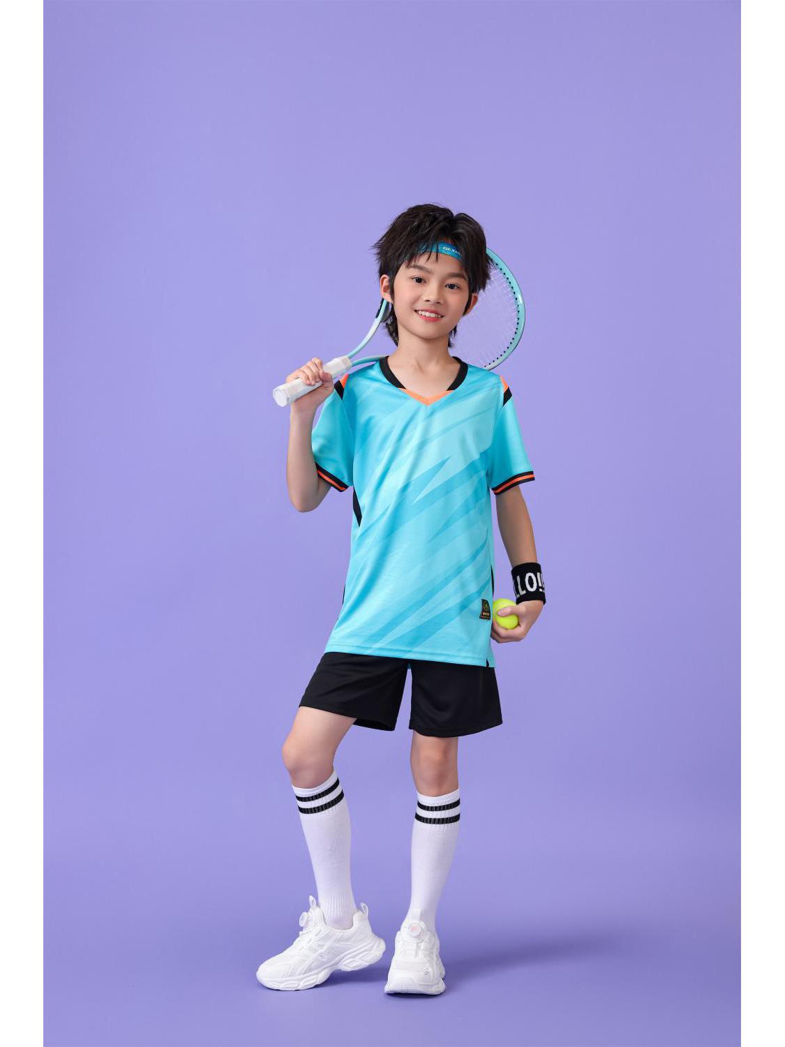Unisex Short Sleeve Soccer & Badminton Team Uniform Set for Adults & Kids M