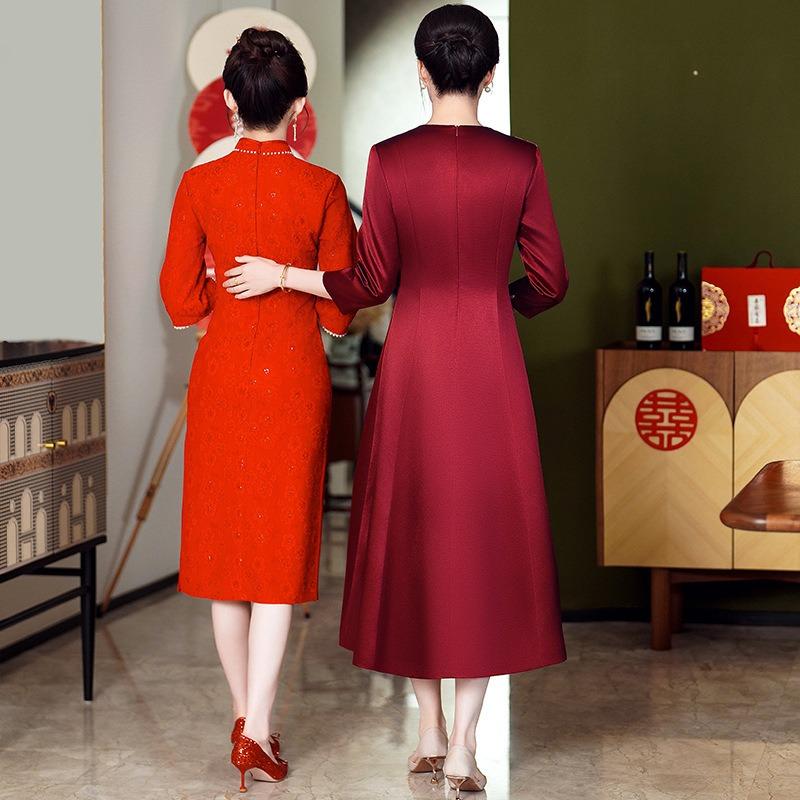 Spring wedding mother dress noble and improved cheongsam light mother-in-law wedding dress