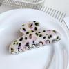 Matte Texture Leopard Print Hair Claw Korean Ombre Floral Hair Gripper Non Slip Strong Hold for Thick Curly Hair