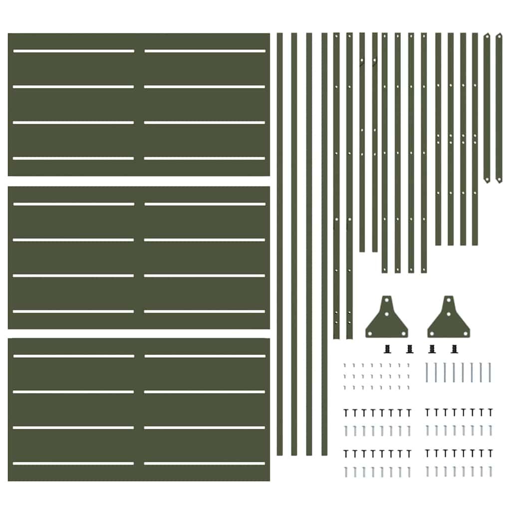 Privacy Screen Olive 100 X 50 X 180 Cm Steel