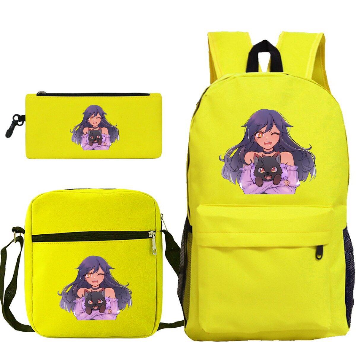 

Around my world, junior high school students schoolbags, large-capacity fashionable children s backpacks, three-piece set Three-piece set