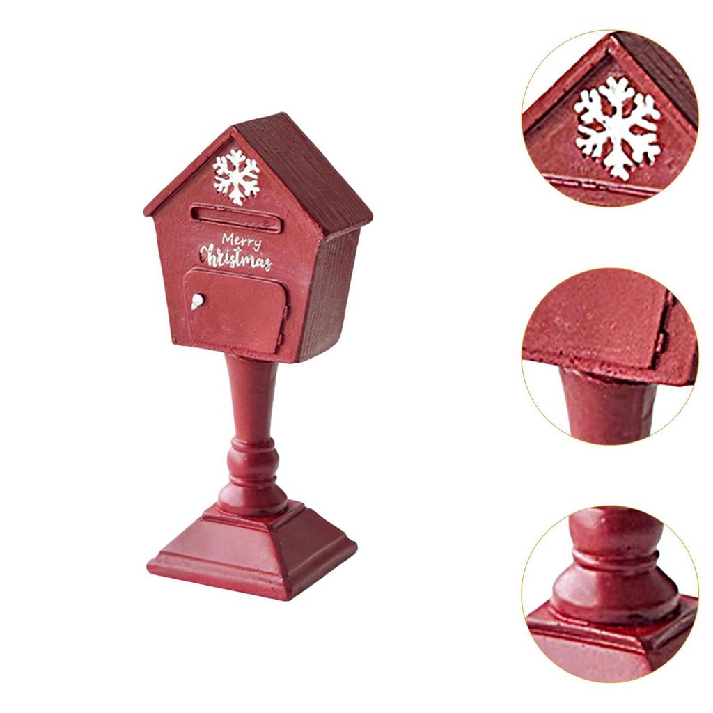 Mailbox Statue Birthday Gift Decoration Red Christmas Sculpture for Hallway Living Room Table Centerpieces Housewarming Bedroom