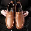 Men's shoes summer new casual leather shoes men's leather first layer cowhide loafers driving beanie shoes cover feet