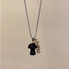Spotted Tiger Eye Stone Mushroom Pendant Long Versatile Clavicle Chain Necklace for Women's Niche Exquisite Accessories