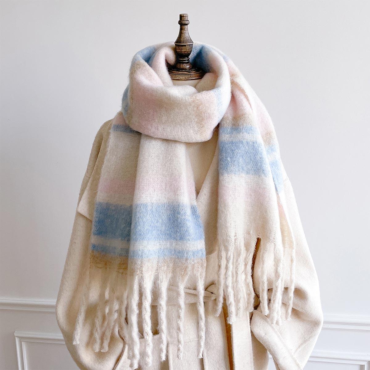 

Faux Cashmere Winter Warm Women Scarf Multicolor Soft Blanket Wrap Shawls Foulard Pashmina Neckerchief Tassel Bufanda 30x160cm