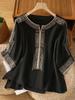 2026 Summer Tencel Linen Mid-Sleeve T-Shirt for Middle-Aged & Elderly Women, Loose Casual Solid Color Top