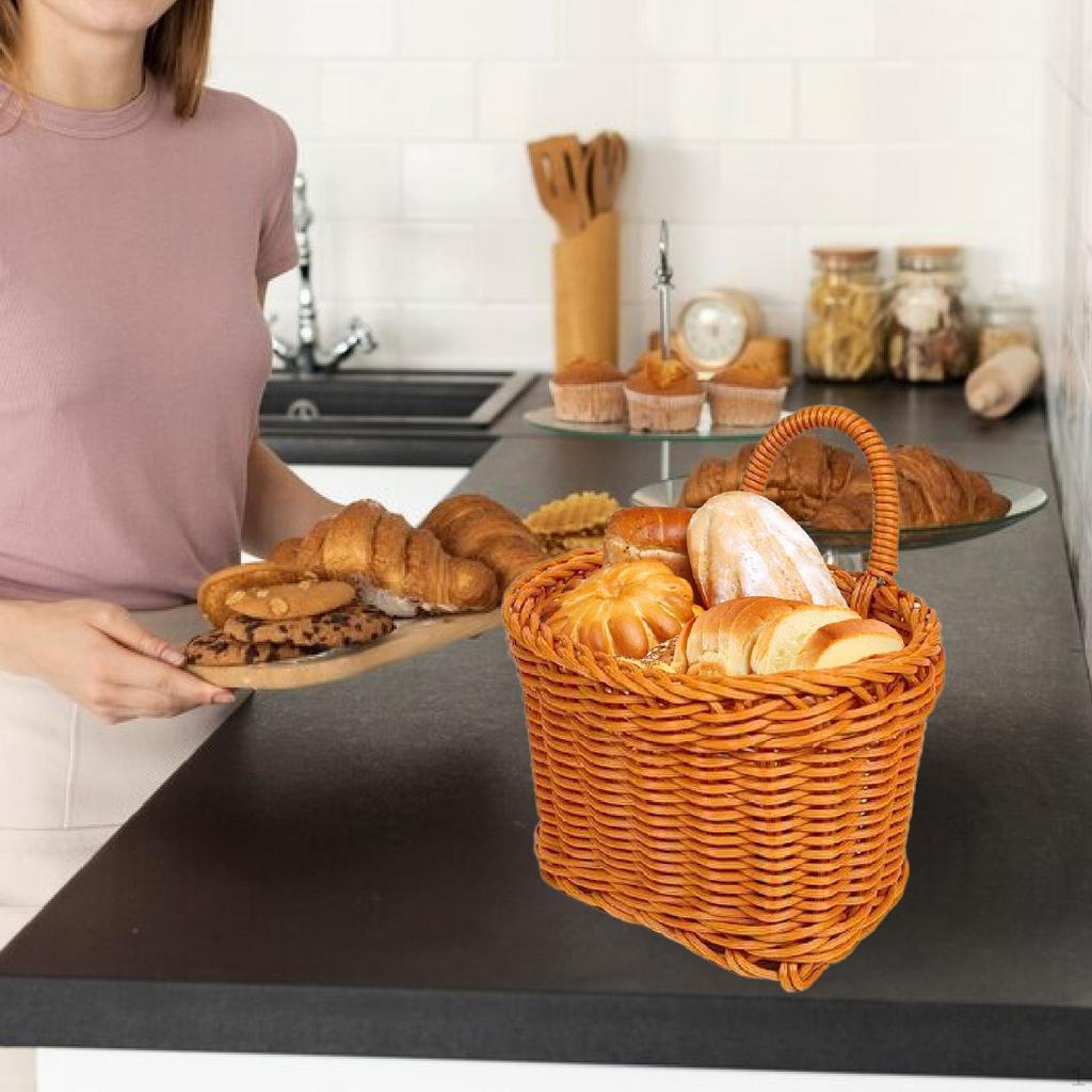 Hanging Storage Basket Wall Mounted Kitchen Sturdy with Handle Flower Holder Multifunctional