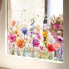 1pc Colorful Floral Bouquet Window Sticker, Plastic Flower Garden Decal For Living Room Bedroom, Home Wall Trim Decor