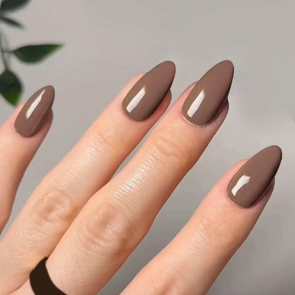 

Французские накладные ногти, длинные миндалевидные ногти, маникюр, накладные ногти своими руками JP2999