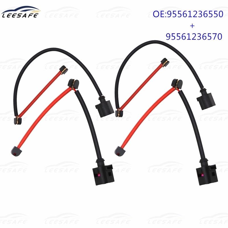 2 Pairs 95561236550 + 95561236570 Front+Rear Brake Pad Wear Sensor for PORSCHE CAYENNE 92A 9PA Brake Pad Alarm Line Replacement