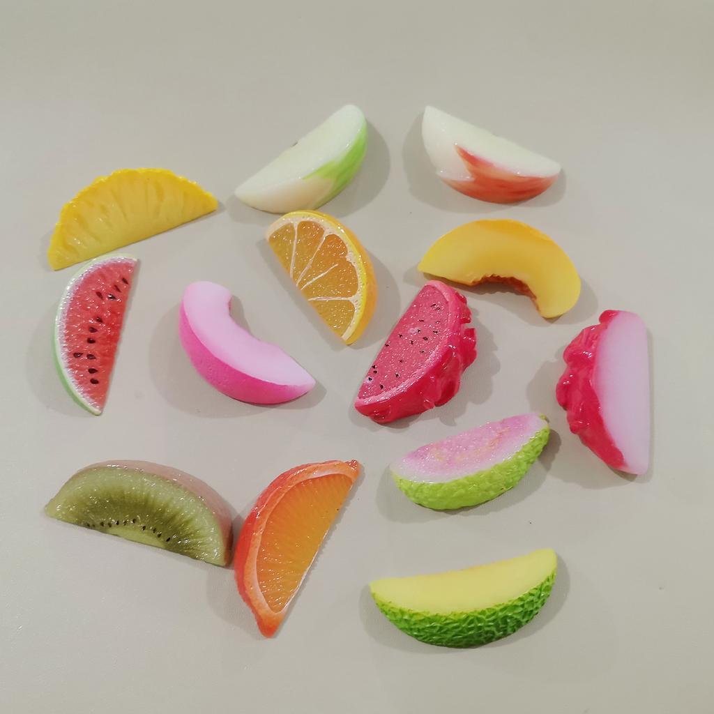 100pcs Simulation 3D Fruit Mini Apple Lemon Resin Handmade Crafts Cabochon DIY Home Office Tabletop Scrapbooking Decor