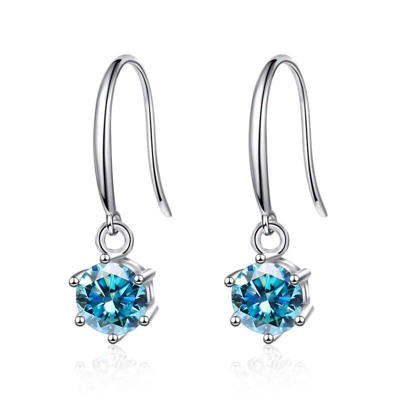 Bague Ringen Orecchini Lunghi in Argento Sterling S925 Intarsiati con Moissanite Colore D per Fidanzata Regalo di San Valentino
