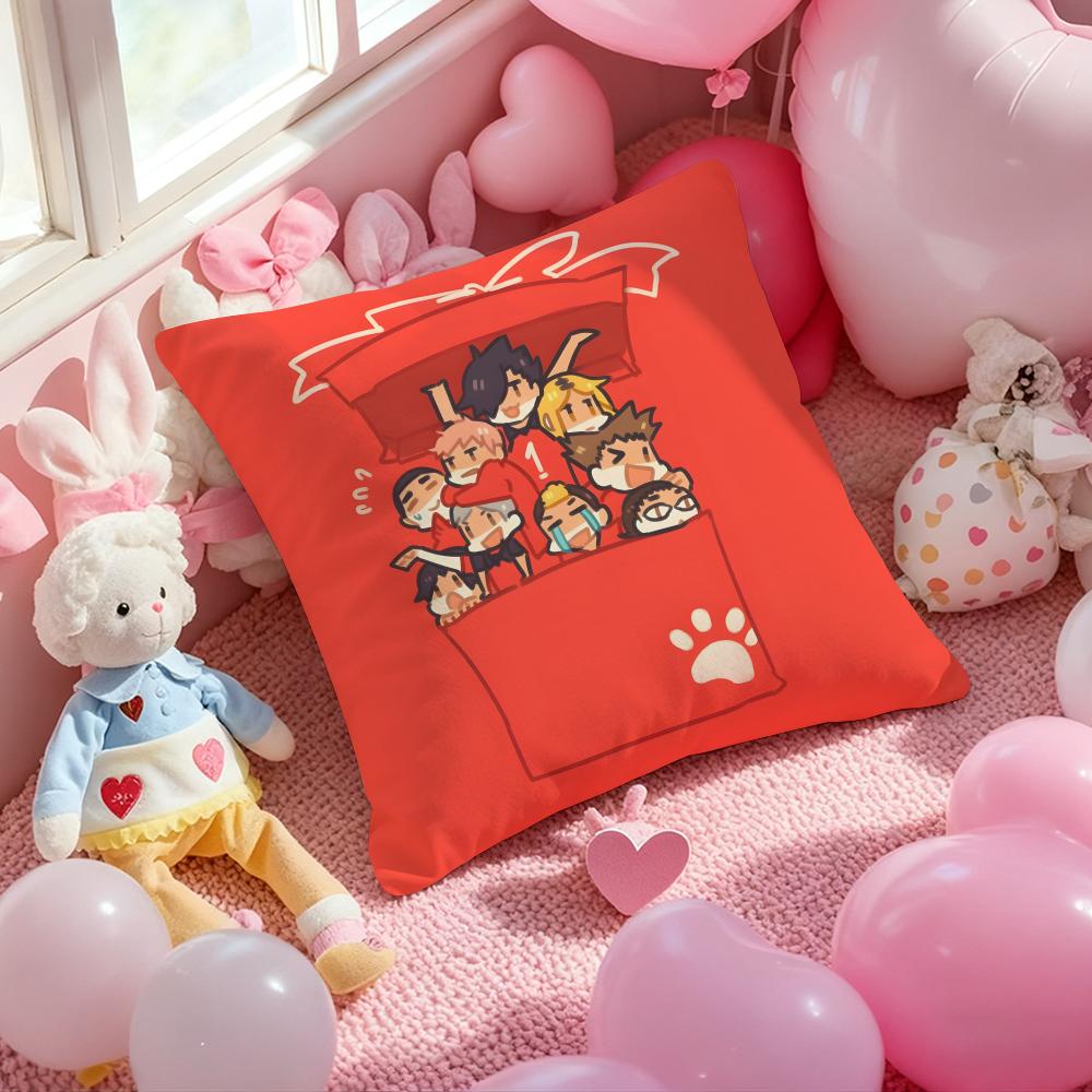 Anime Haikyuu Cartoon Cushion Cover Pattern Printed Pillowcase for Living Room Sofa Cushion Cover & Bedroom Decor