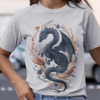 Fantasy Dragon Comfort Colors Tee, Book Lover Shirt and Kids Tshirt