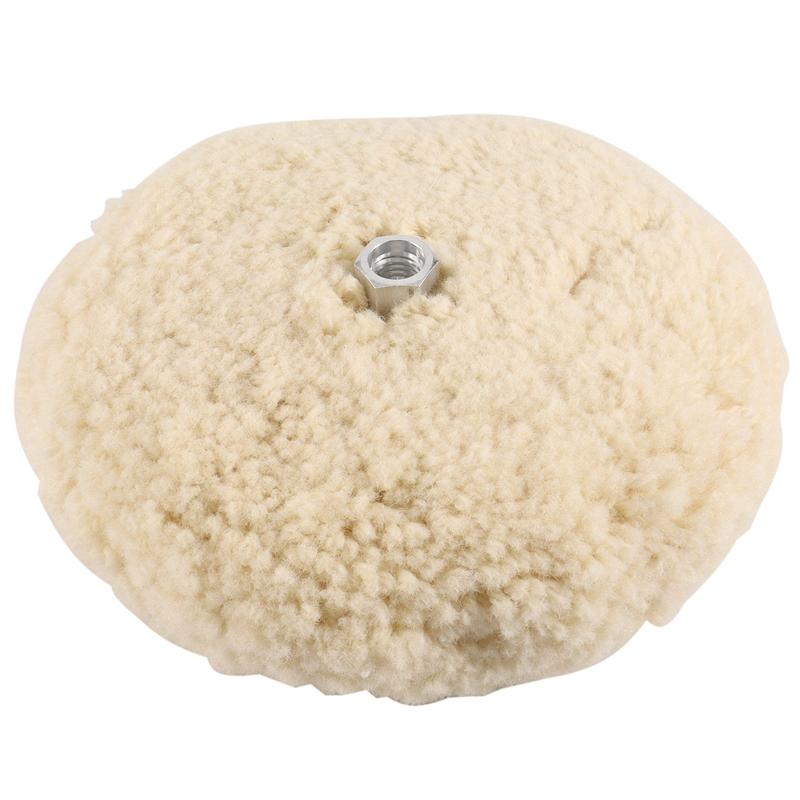 B97A-7 Inch Double Sided Wool Polishing Pad Buffing Pad With 5/8 Inch Bolt Wool (Pack Of 5)