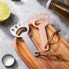Portable Beer Bottle Opener Stainless Steel Acacia Wood Beer Bottle Opener Creative Cat Claw Vertical Cute Cap Opener 1pcs