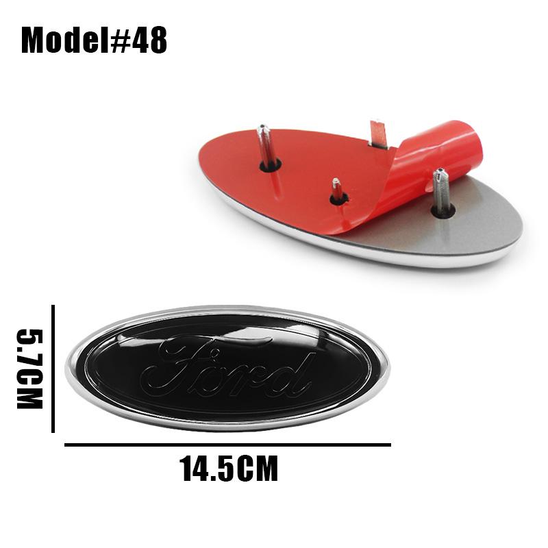 

147mmx57mm Car Front Logo Rear Trunk Logo Center Logo Sticker For Ford Fiesta Mondeo Focus Fusion Escape Shelby Edge Accessories