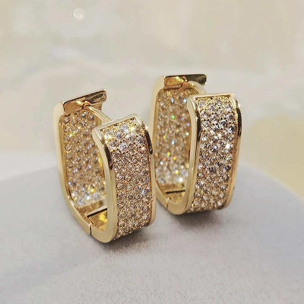 Exquisite Fashion Micro Shop Zircon U-Shaped Earrings Girl Wedding Valentine'S Day Gift Jewelry Pendant Wholesale