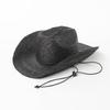 M/L Hand Woven Wheat Straw Sun Hats Women Fashion Outdoor Travel Beach Panama Hat with Rope Lady Wide Brim Sunscreen Cowboy Hats