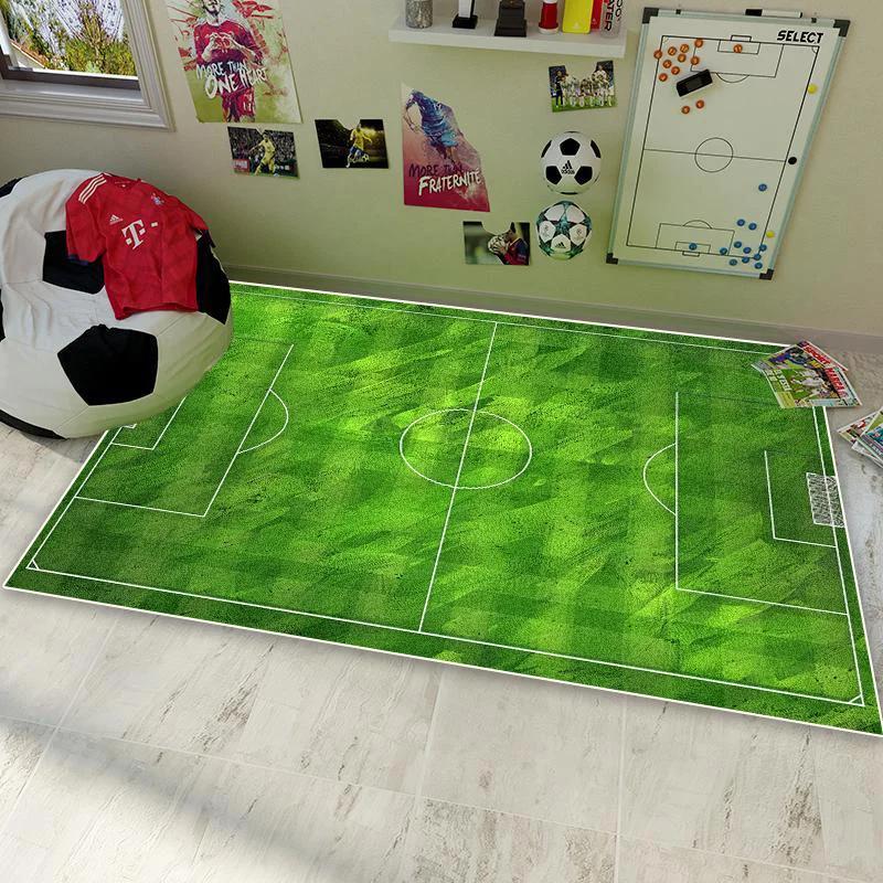 Soccer Football Field Carpet for Living Room Bedroom Home Green Floor Mat Non-slip Decoration for Sofa Children Soft Rug Gifts