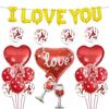 10-teiliges Valentinstag-Ballon-Blumenstrauß-Set, rotes Herz, Aluminiumfolie, Geständnis, Ballon, Vorschlag, Szene, Valentinstag, Hochzeit, Party-Dekoration