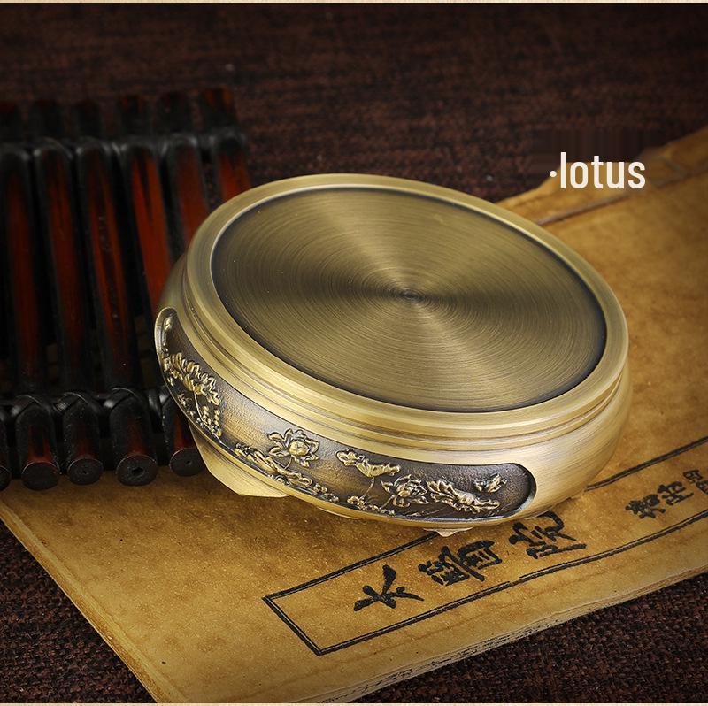 Bronze Chinese Retro Ornament: Brass Incense Burner with Mountain, Kylin, and Lotus Bases, Hundred Blessings Jar Design
