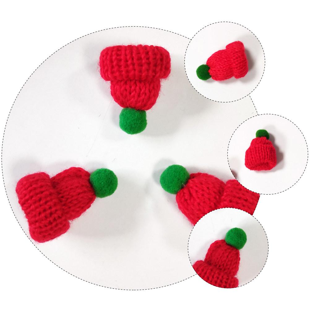20Pcs Mini Woolen Christmas Hat Set for DIY Decor Crafting High Quality Fade Resistant Santa Hat Ornament for Gifts Home Party