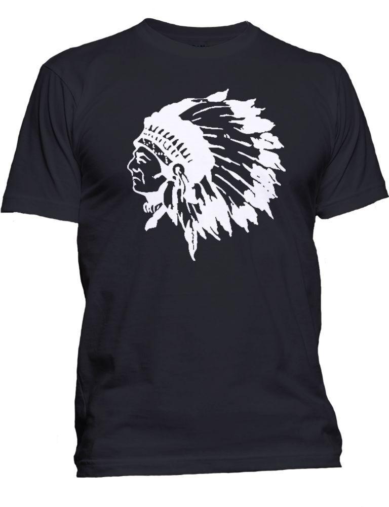 New Men's Black Hawk Indian Chief T-Shirt Native American Athletic Sports Tee Streetwear High Quality O-Neck Short Sleeves 50906