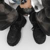 Men's Distressed Denim Platform Round Toe Derby Shoes Casual Big Head Leather Shoes Niche Avant-Garde Streetwear Shoes for Mens