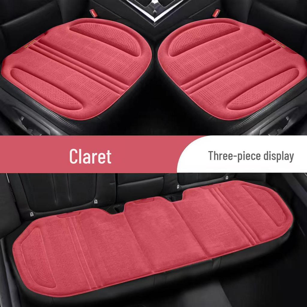 Universal Breathable Lambskin Suede Car Seat Cushion for All Seasons
