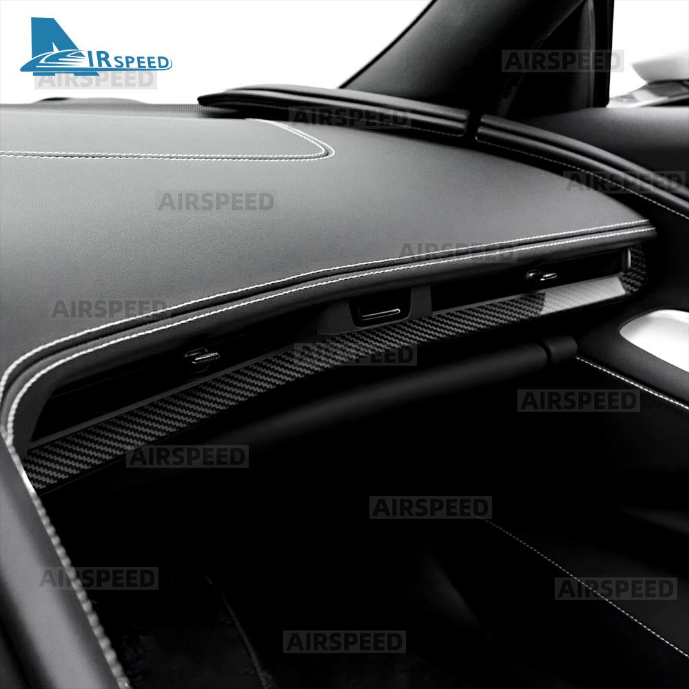 Passenger Side Dashboard Trim Sticker For Chevrolet Corvette C8 2026 2027 Real Dry Hard Carbon Fiber LHD Car Accessories
