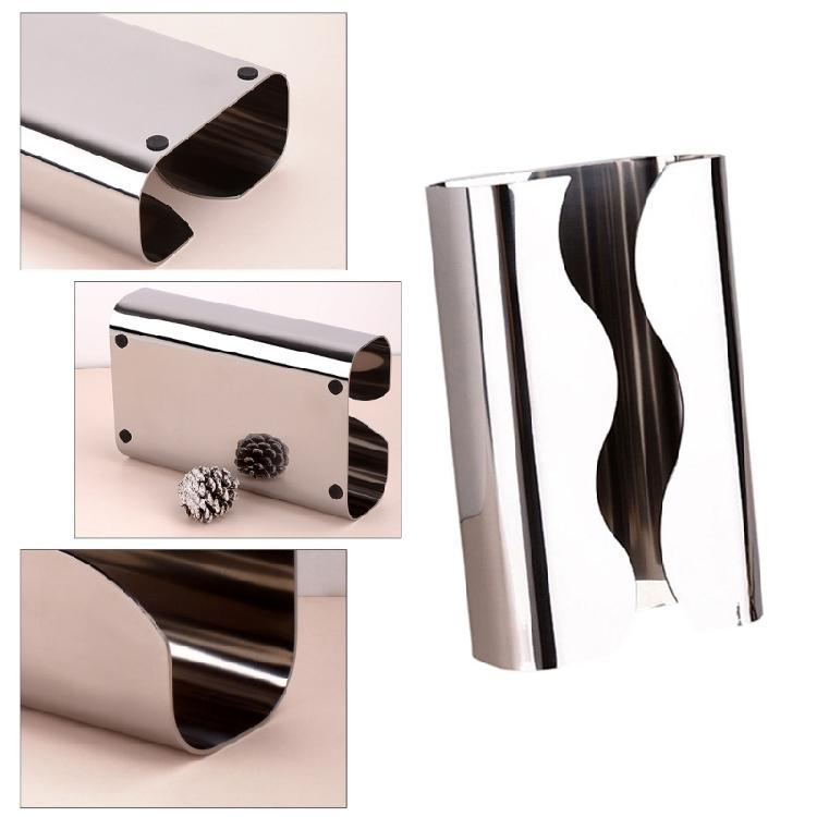 Elegant Curved Stainless Steel Tissue Box Simple Nordic Style Durable Surfaces Easy Refill Paper Holders Home Decors