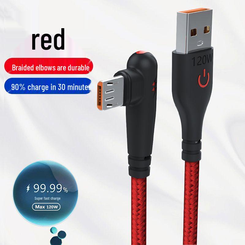 High-Speed Braided 120W Type-C Charging Cable 6A Compatible with Apple, Huawei, Vivo, Xiaomi, OPPO
