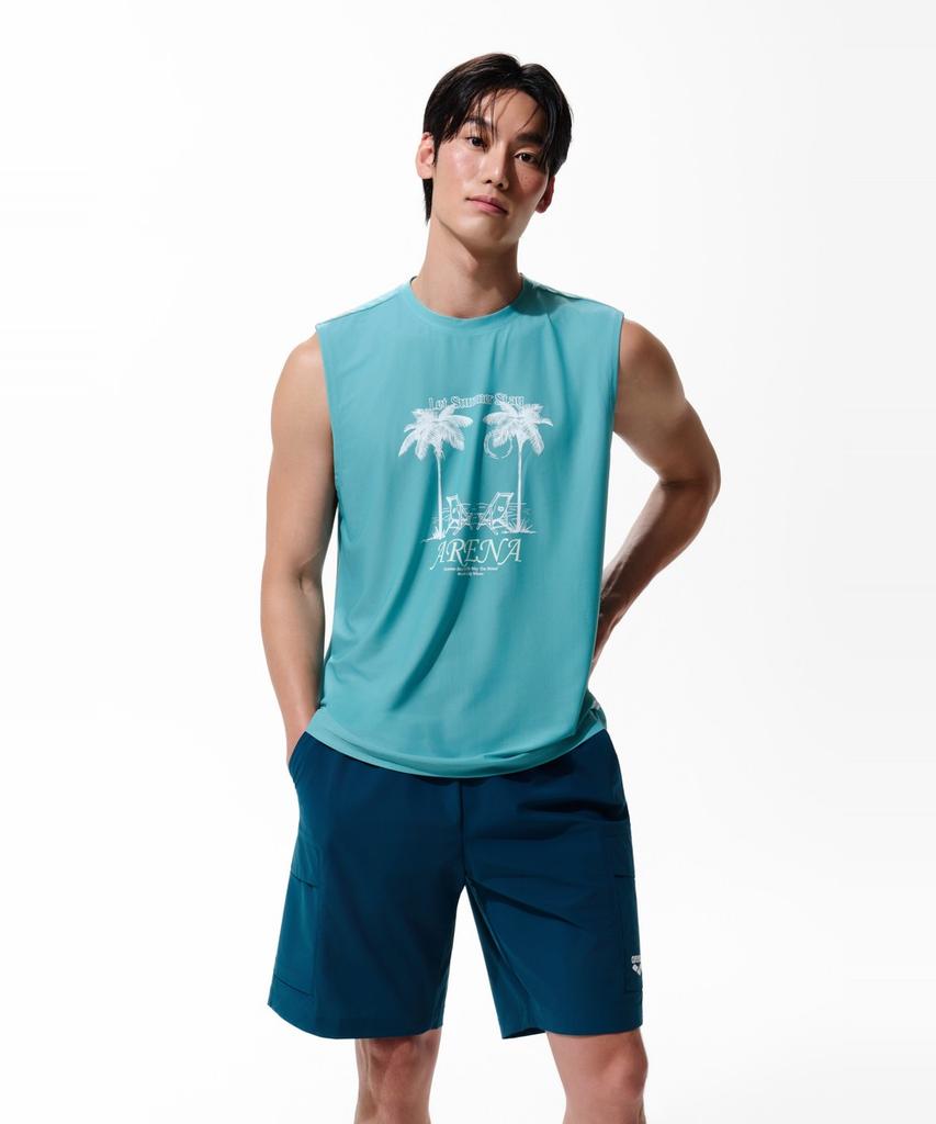 Alena Graphic Day Men'S Loose Fit Sleeveless Cover-Up A6Bm1Rr24Pea