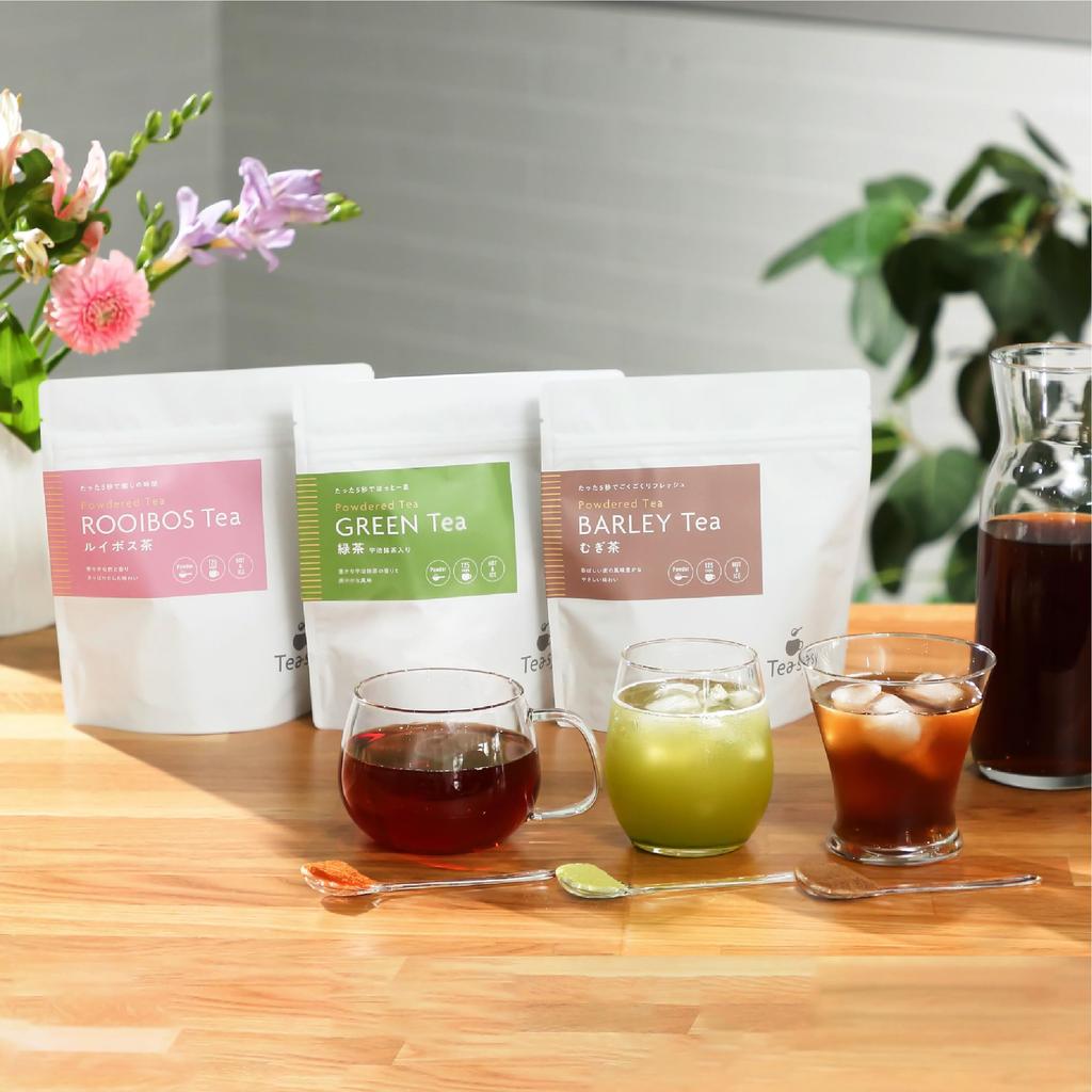 Tea-sy Powdered Green Tea, 100g, Zip-Closed Bag, Dissolves in Water, No Tea Bags Needed