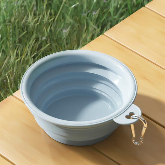 Folding Pet Bowl Portable Dog Water Bowl Foldable Pet Feeding Dish Collapsible Cat Bowl with Carabiner for Travel Outdoor Hiking