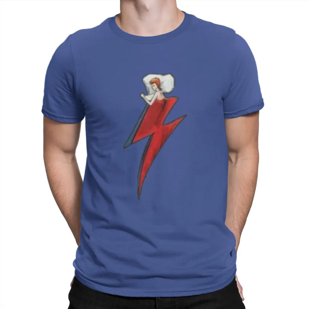 Cool Cool B-Bowie Creative TShirt for Men Sleeping Round Collar Pure Cotton T Shirt Hip Hop Birthday Gifts OutdoorWear