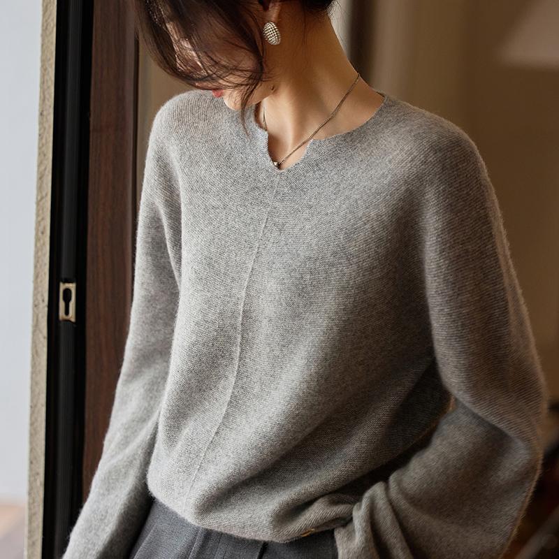 Dámský kašmírový svetr Kašmír Qinghe 30% kašmír 70% vlna podzimní a zimní pulovr hřejivý a módní