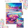 New Arrival 5D DIY Full Circle Diamond Painting "Seaside Flowers" Embroidery Cross Stitch Home Decor Gift