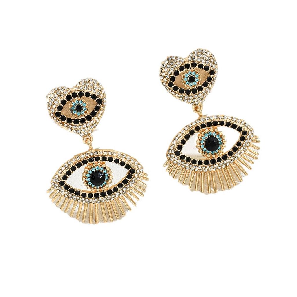 Ins Hot Sale Cold Wind Earrings Personality Love Angel's Eye Niche Earrings Diamond Earrings Versatile Ears