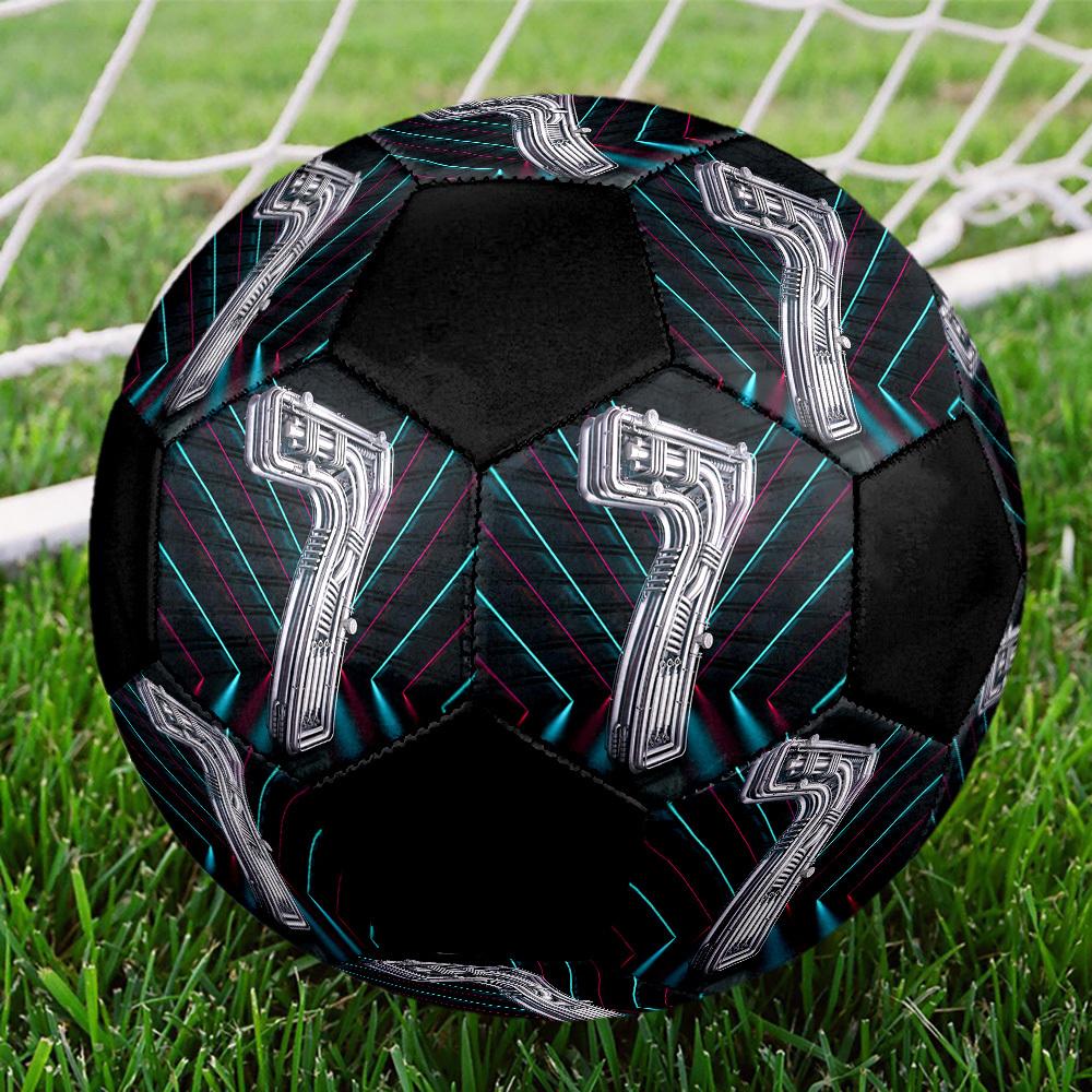 1pc Futuristic Number Size 5 Soccer Ball, Indoor Outdoor Football, Casual Soccer, Street Soccer, Suitable for Training, Leagues, & Casual Matches, Ide