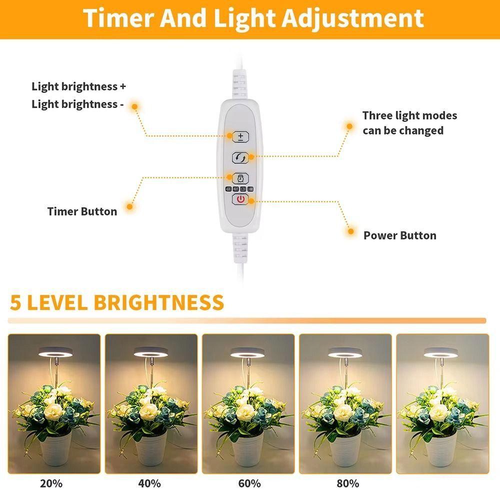 Ring Lamp Succulent Grow Lamp Retractable Growing Phytolamp  Indoor Plants