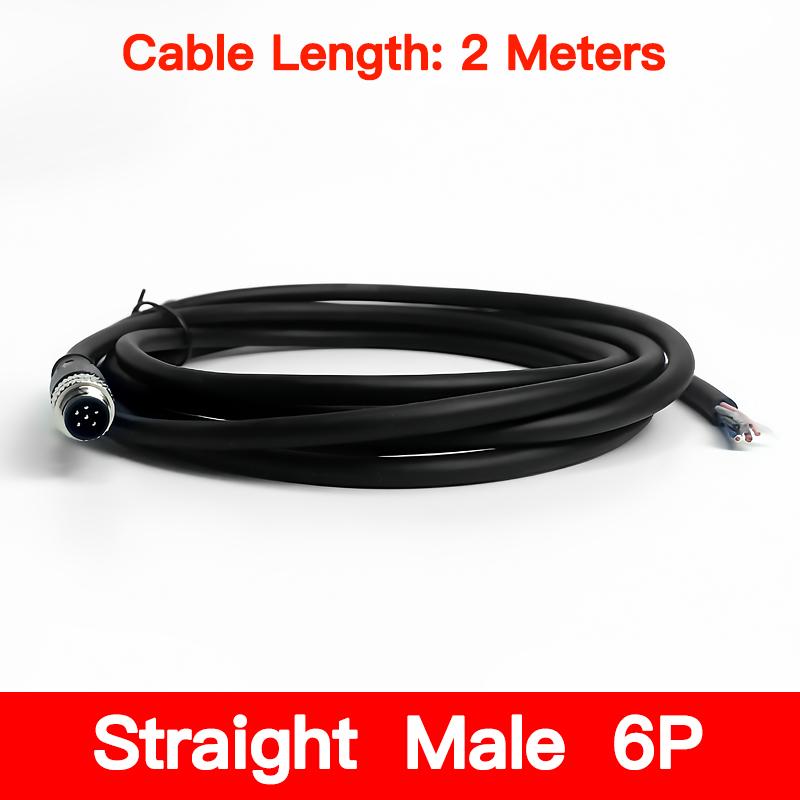 2Meters M8 Sensor Connector Male & Female, 3/4/5/6/8 Pin Waterproof Cable Plug, Integrated Injection Molding for Industrial Use