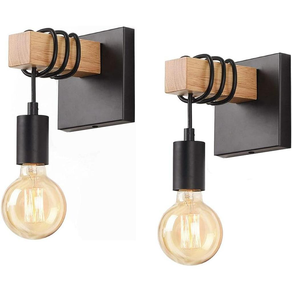 Wandleuchte 2er-Pack Wandleuchte Wandleuchter,Wandleuchte mit Industriedesign,Innenbereich Rustikale Wandleuchter E27 Wandbeleuchtung Leuchte,Retro-Licht Hergestellt
